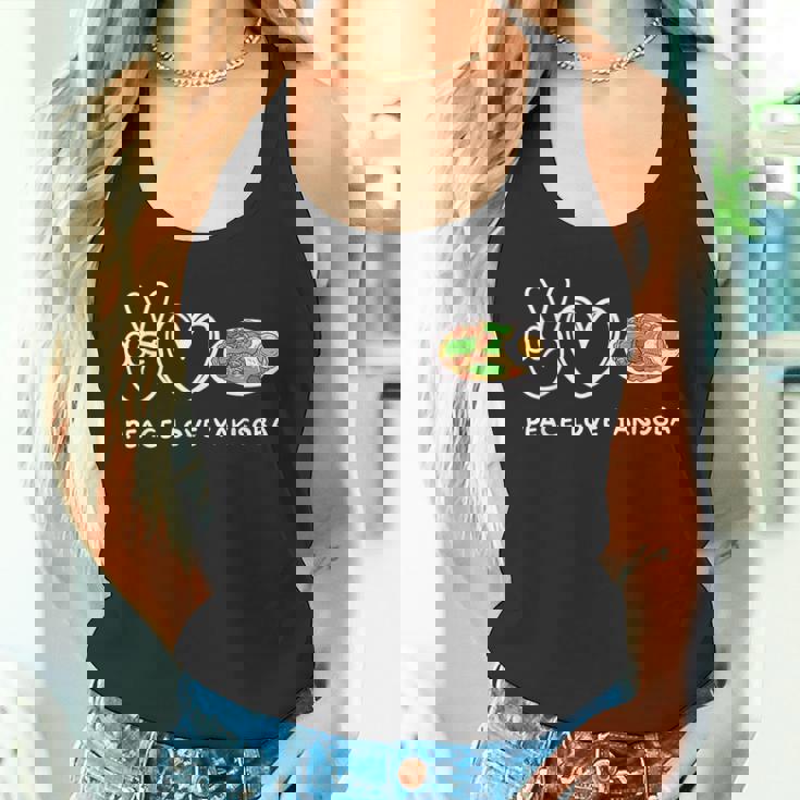 平和 愛 焼きそば レトロ 焼きそば 恋人 食べ物好き タンクトップ