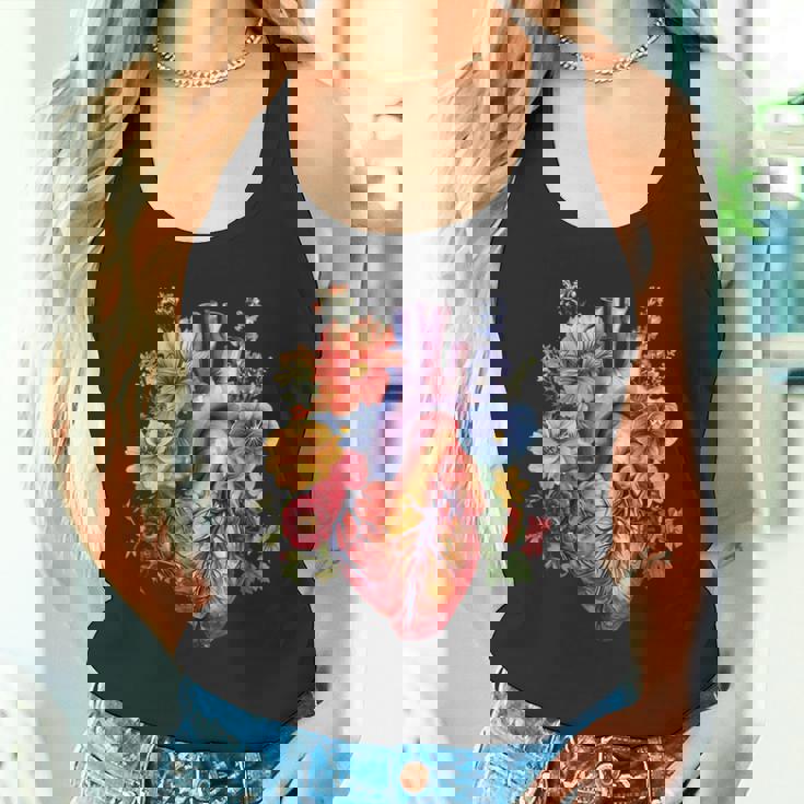 心臓超音波検査者ギフト 心臓専門医ギフト ハートフラワー タンクトップ