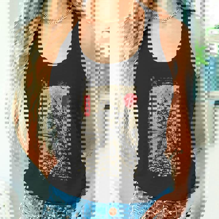 手描きの日本の侍 ヴィンテージ ソードマン アニメ 武士道 タンクトップ