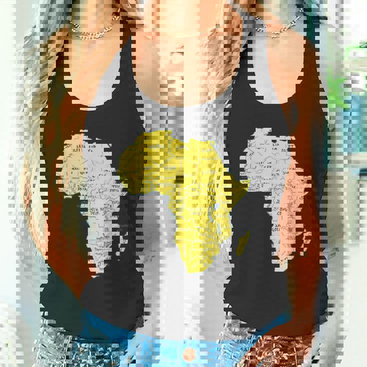 手描きアフリカ地図tシャツ 国名付き タンクトップ