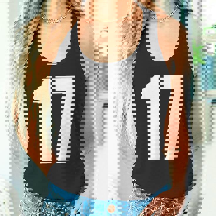 数字 セブンティーン数字 17 プレーンホワイト数字 タンクトップ