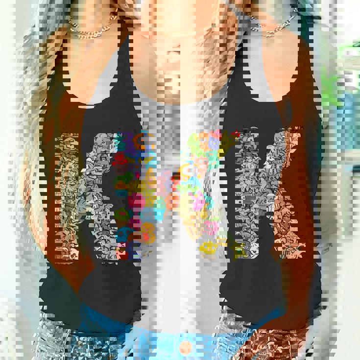 文字k Monsters アルファベットネーム イニシャル キュート モノグラム タンクトップ