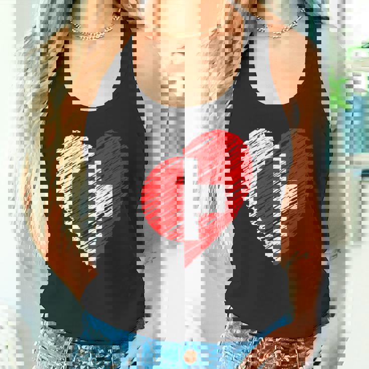 日本 スイス ハート 日本国旗 スイス国旗 ハート 長袖tシャツ タンクトップ