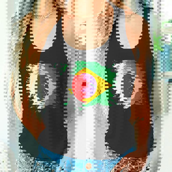 日本とブラジルのdnaヘリテージフラッグ 長袖tシャツ タンクトップ