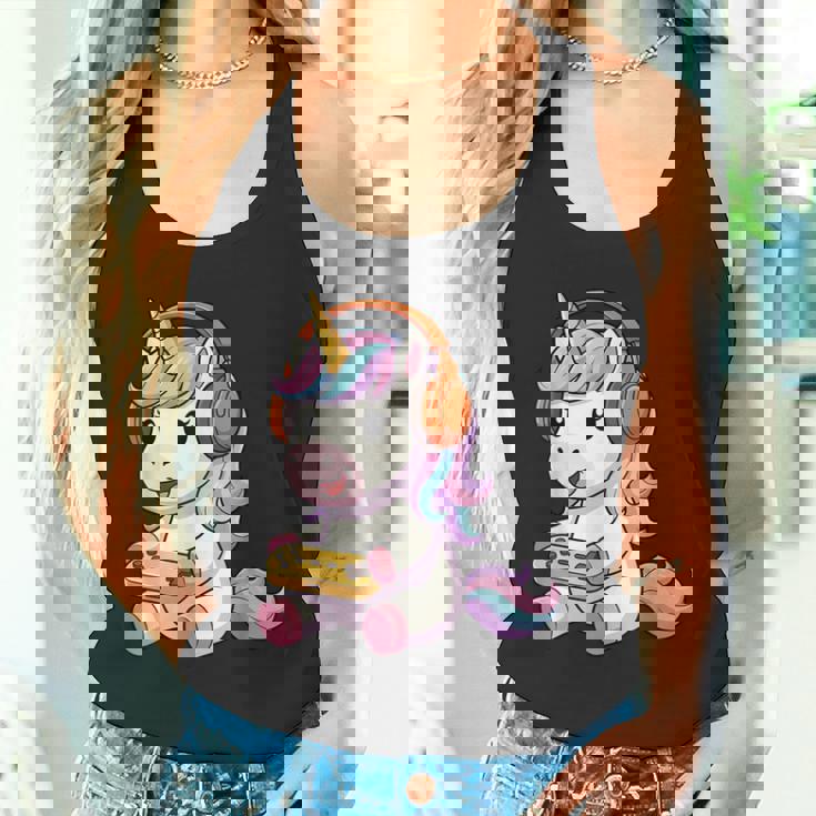 日本のユニコーン ゲーマー ヴィンテージ ゲーム レトロ ビデオゲーム タンクトップ