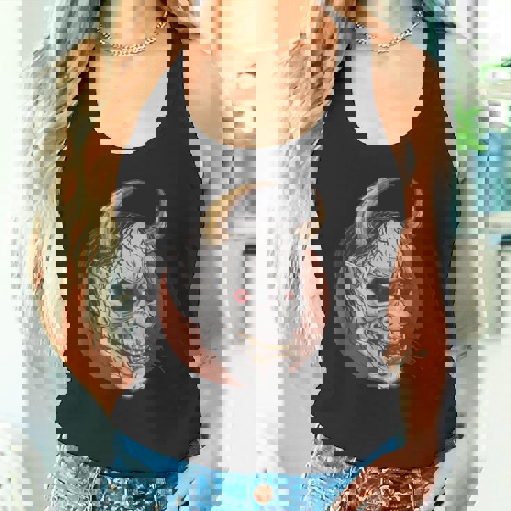 日本の般若マスク 能面 悪魔 鬼 タトゥー 入れ墨 タンクトップ