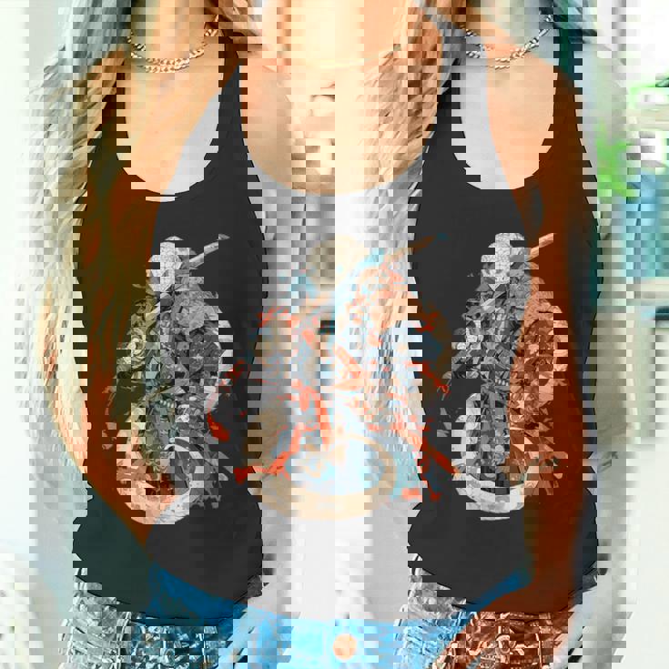 日本アート 蛇 忍者 浮世絵 アニメスタイル サムライスネーク タンクトップ