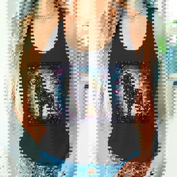 星柄 動物 天体 タンクトップ