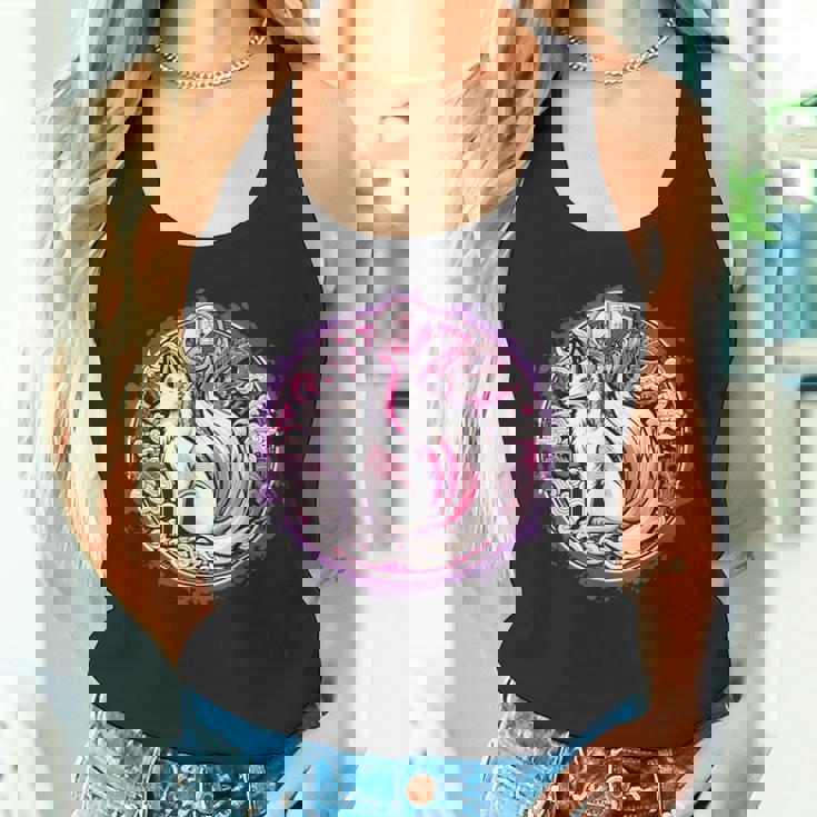 民話 きつね 九尾狐 日本龍 タンクトップ