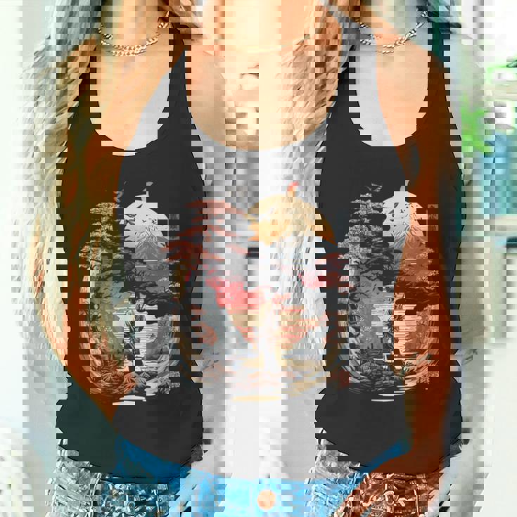 浮世絵 アート 神奈川 ヴィンテージ 和 タトゥー アート グラフィック タンクトップ