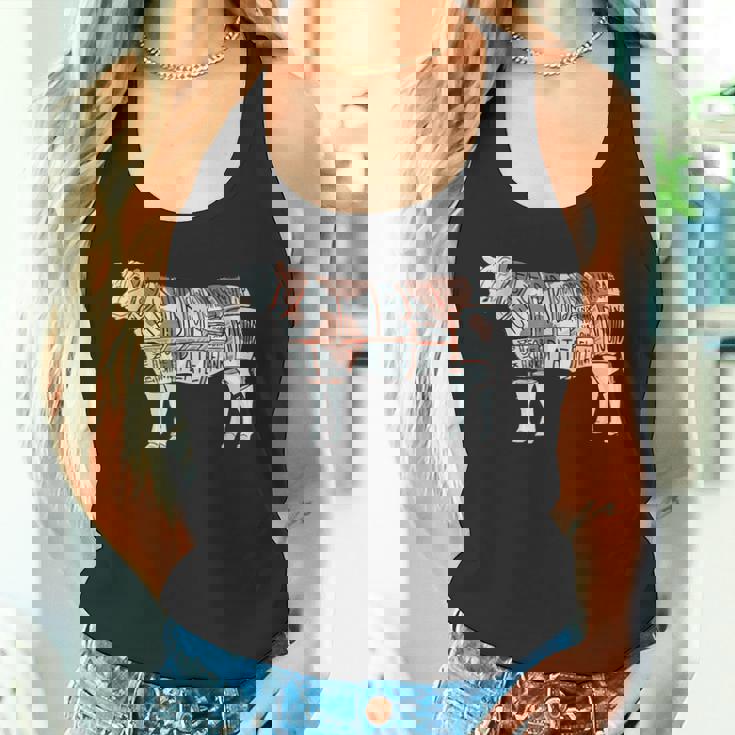 牛肉の部位 面白いtシャツ 焼肉 Bbq 牛 グルメ メンズ おもしろ 面白い 服 オリジナル グッズ ネタ イラスト タンクトップ