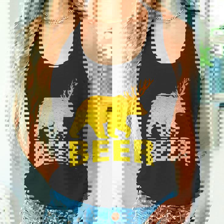 狩猟 ビール スピリット 動物 ティー ベア 鹿 ティー ビール クマ 鹿 タンクトップ