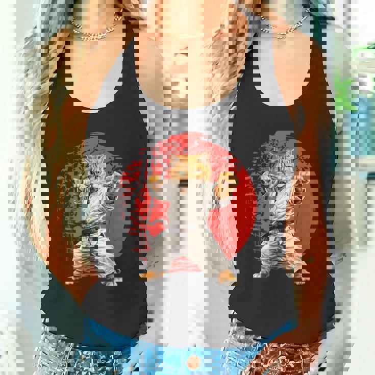 猫 空手 柔道 日本 日没 面白い 空手 猫 タンクトップ