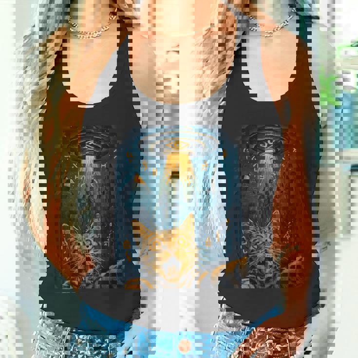 猫 自撮り Ufo エジプトの神々の行列 ラーの神話の目 タンクトップ