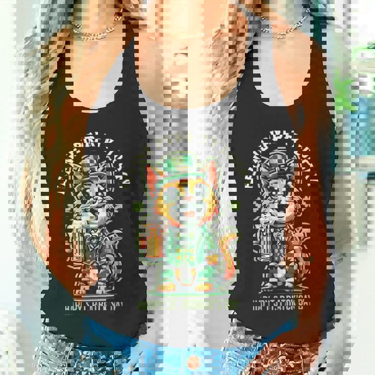 猫のパーティラッキー：セント・パトリックス・デーの猫愛好家たち タンクトップ