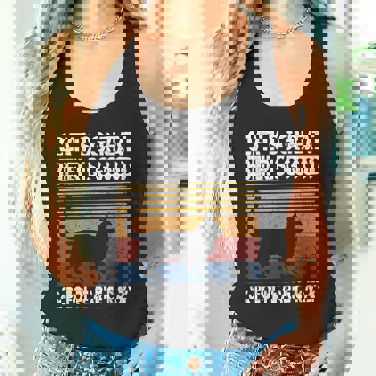 猫は素晴らしい ビールは美味しい、そして人々はクレイジー ビルマ猫 タンクトップ