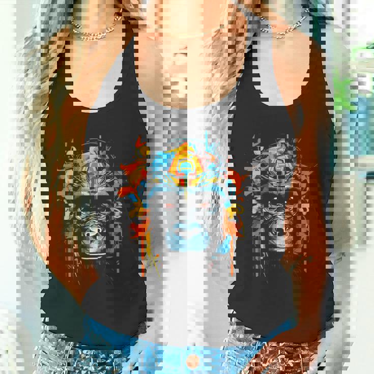 猿 動物 モチーフ イラスト 猿 タンクトップ