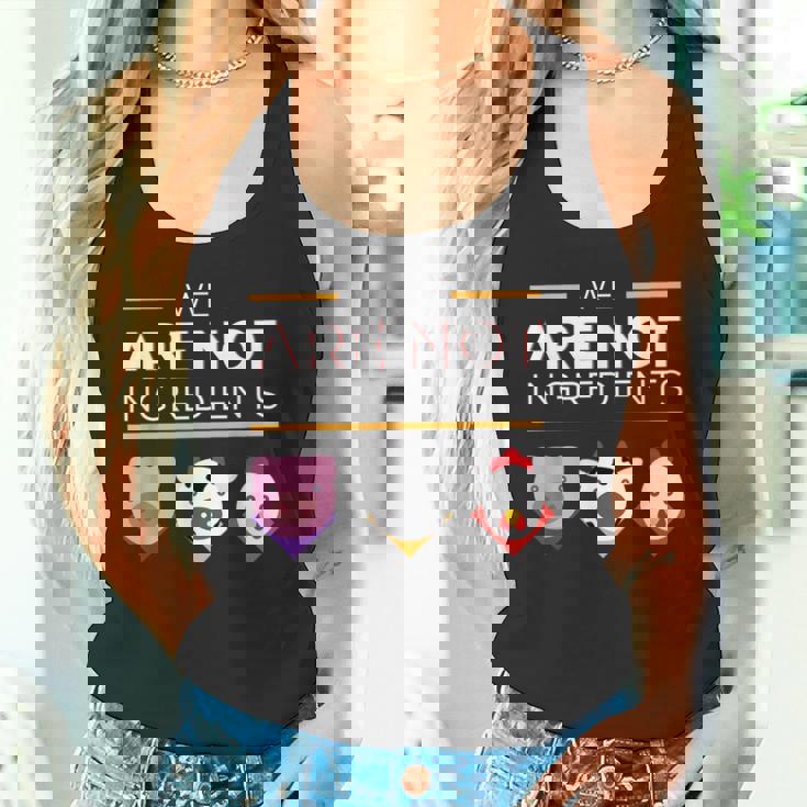 私たちは食材ではありませんビーガン、動物の権利 タンクトップ