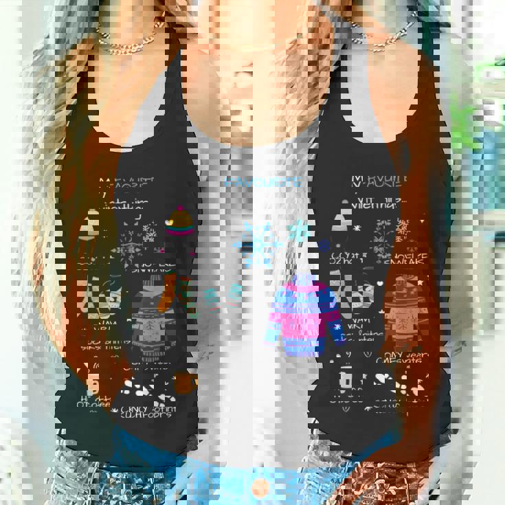 私のお気に入りの冬のものは、居心地の良い帽子、雪の結晶、ホットコーヒーです。 長袖tシャツ タンクトップ