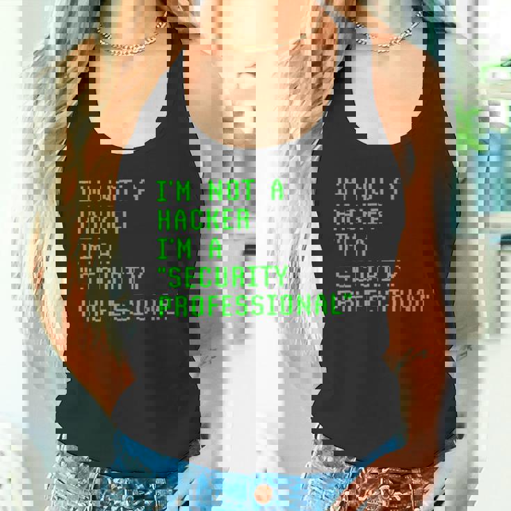 私はハッカーではありません私はサイバーセキュリティの専門家のコンピューターです Cyberecurity タンクトップ