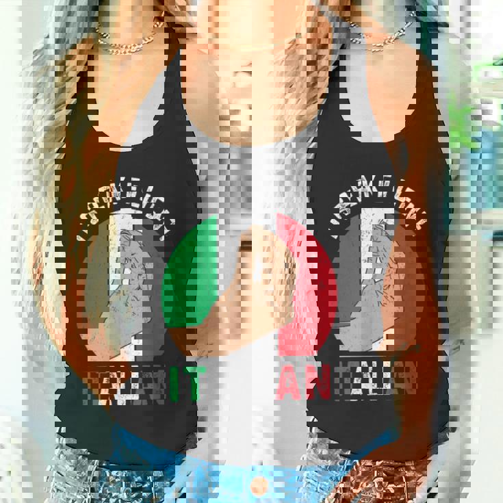 私は流暢なイタリア語を話します、イタリアの手のジェスチャー、私はイタリアが大好きです タンクトップ