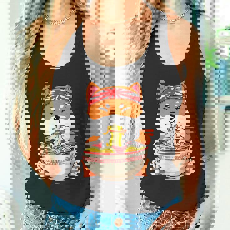 秋田芝犬ラーメンそばうどん丼アニメ漫画 タンクトップ