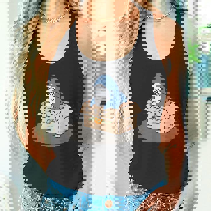 箱入りサメ 長袖tシャツ タンクトップ