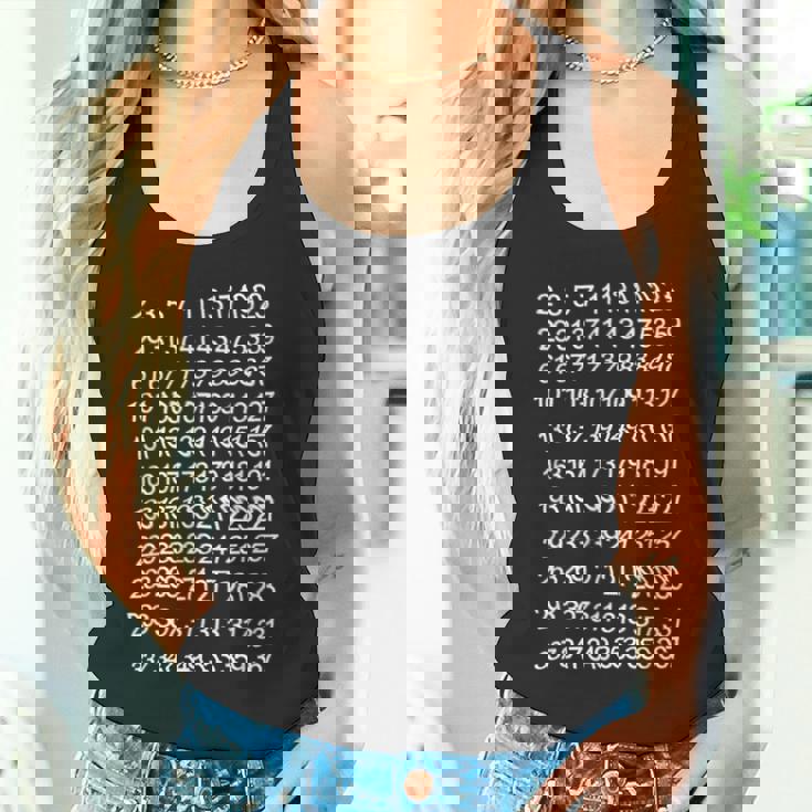 素数 数学 数式 公式 元素記号 化学式 物理 虚数 周期表 円周率 メンズ キッズ 子供 黒 プリントosu タンクトップ