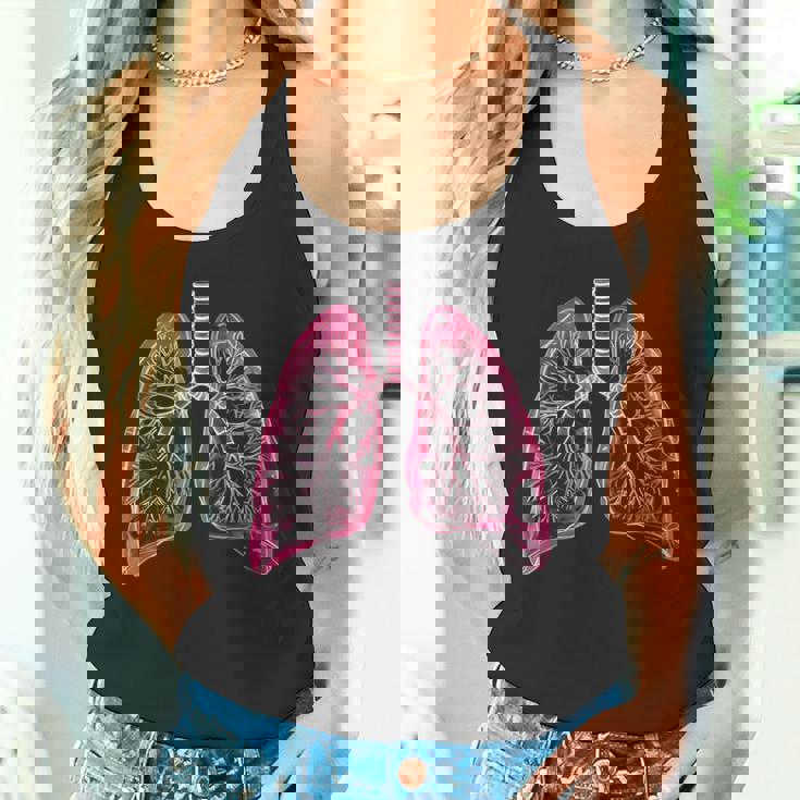 肺の解剖学的2d 医師と呼吸ファン向け タンクトップ