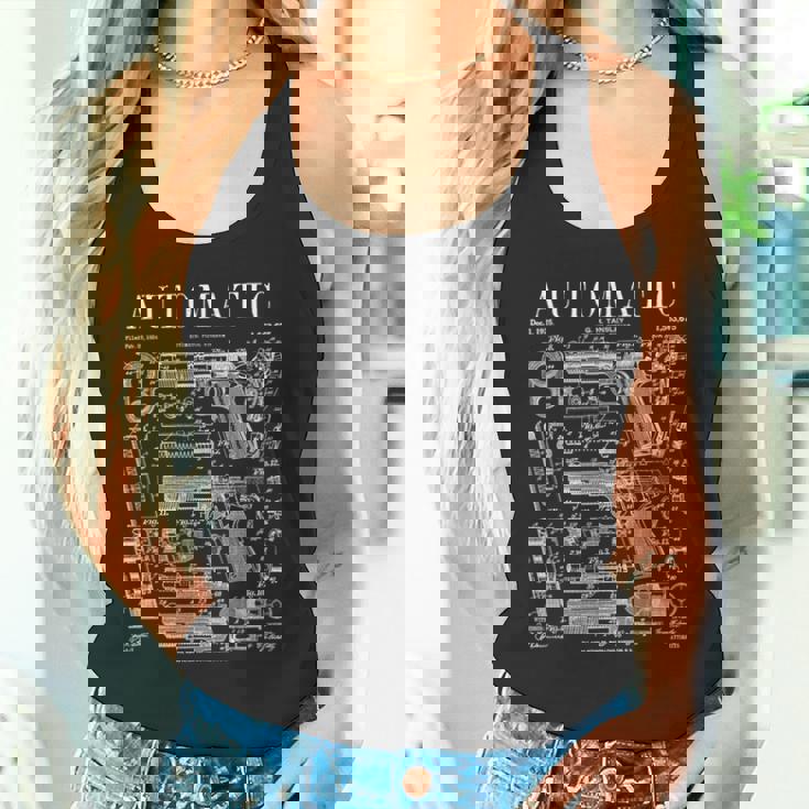 自動ピストル 拳銃 銃器 ヴィンテージガン 特許プリント タンクトップ