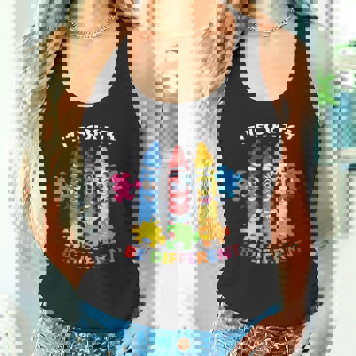 自閉症の認識 違ってもいい 自閉症の青 タンクトップ