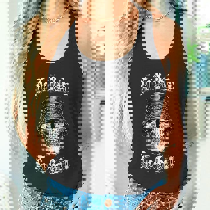 苦労なくして得るものなし チカーノタトゥーアートスカルホームボーイローライダー タンクトップ