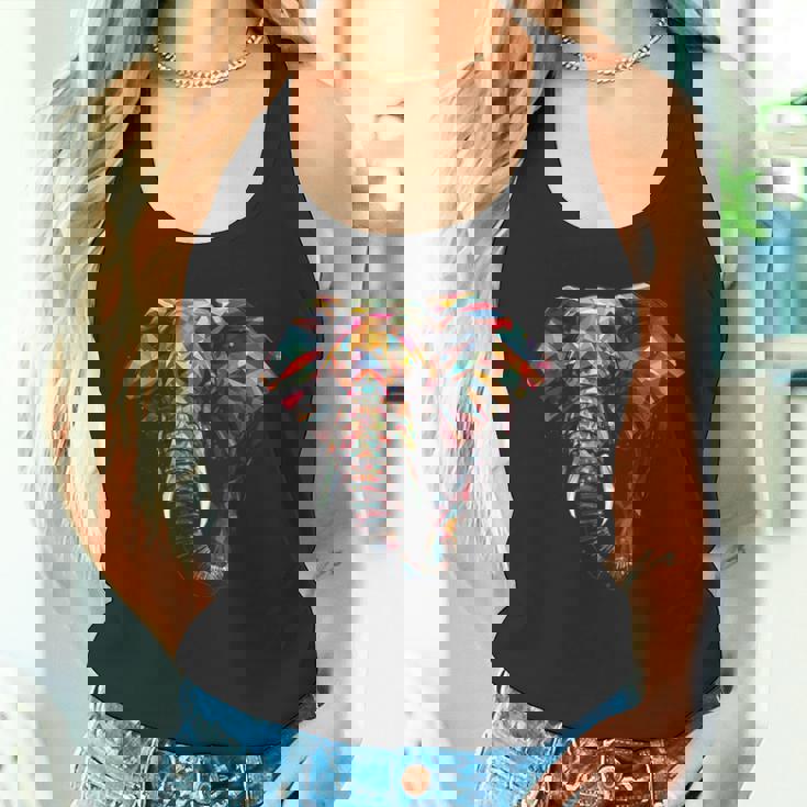 象 多角形 アートワーク タンクトップ