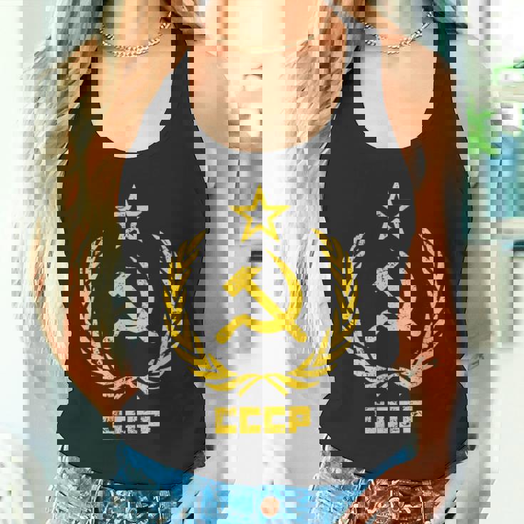 鎌と槌の星cccpソビエト連邦 長袖tシャツ タンクトップ