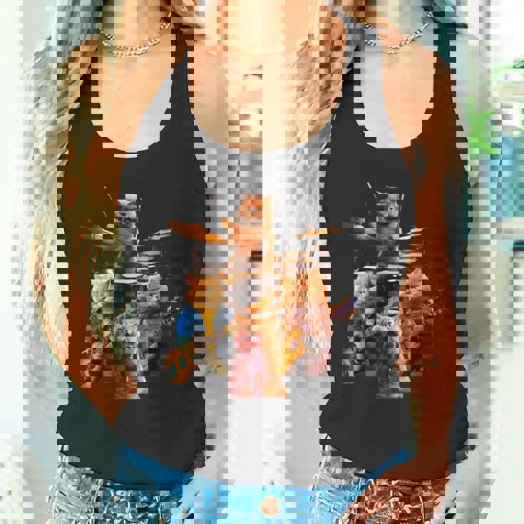 面白いtシャツ 猫 ネコ ギター バンド メンズ 猫好き グッズ おもしろ 面白い 服 ネタ にゃんこ タンクトップ