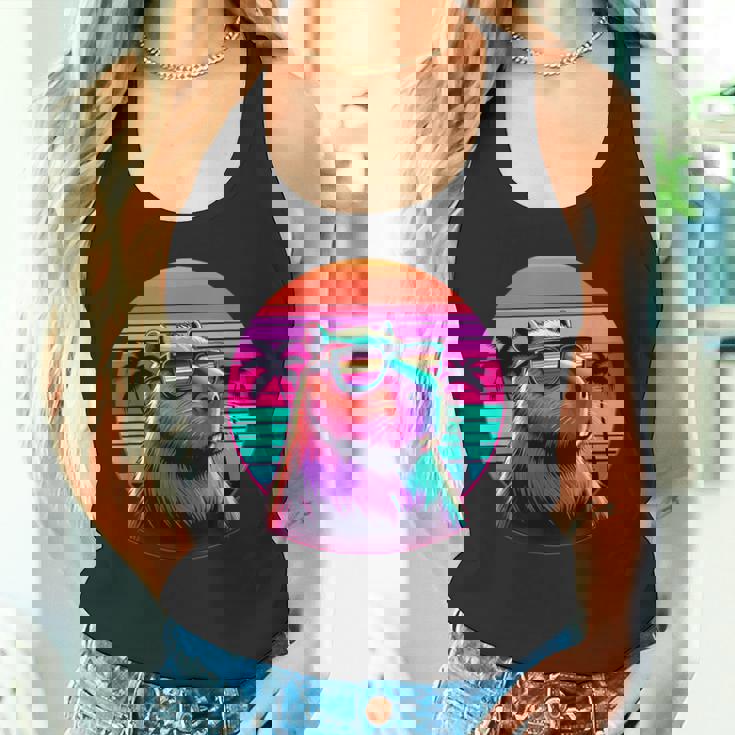 面白いカピバラ ヴィンテージ げっ歯類 レトロ ヴェイパーウェーブ 美的ゴス タンクトップ