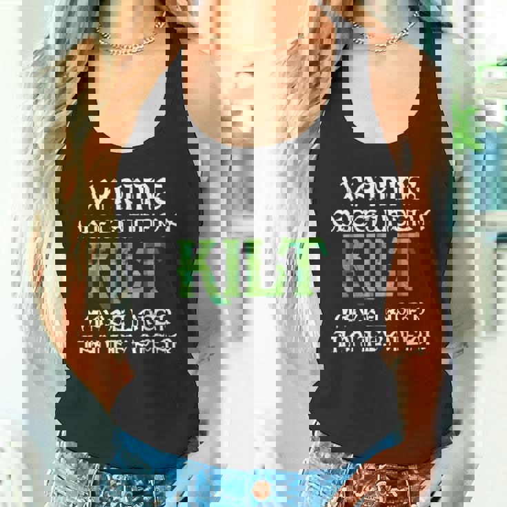 メンズ 面白いタータンスカート キルトの言葉 男性用 タンクトップ