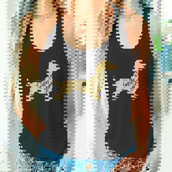 面白いダックスフント犬のデザイン ペット愛好家の足 タンクトップ