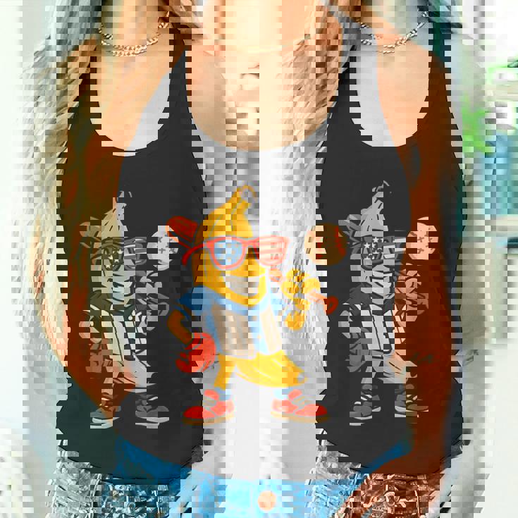 面白いバナナ野球アメリカ国旗サングラス 7月4日 タンクトップ