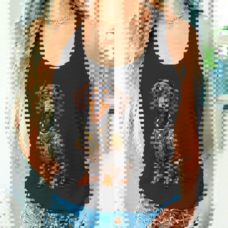 面白い犬ロボット技術サイボーグい 犬ロボット動物 Ai Lover Robotic Dog 長袖tシャツ タンクトップ