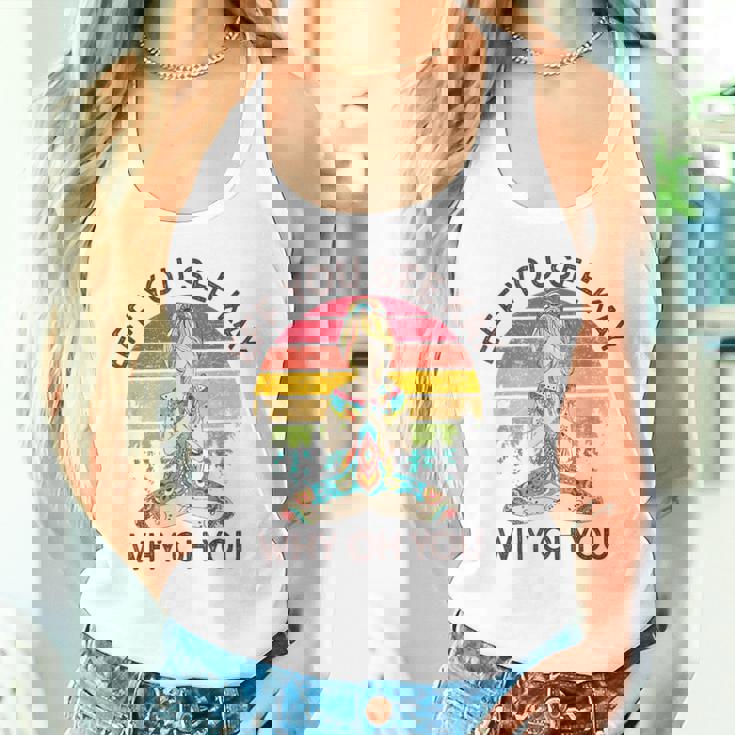 Eff Youee Kay Why Oh You レトロ サンセット タトゥーガール ヨガ タンクトップ