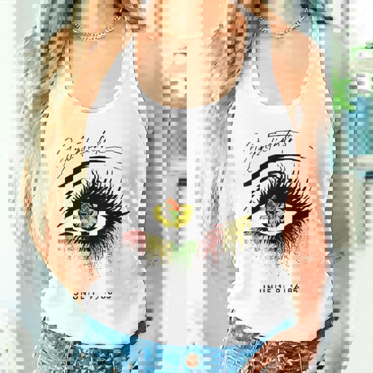 Junenth まつげ アフリカの目 美しい タンクトップ