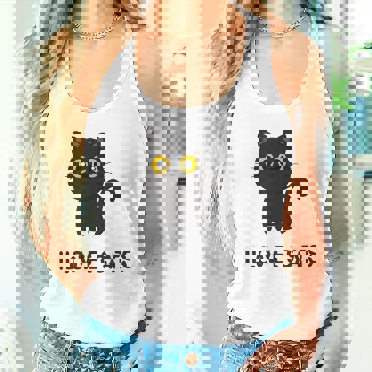 I Love Cats シャツ キュート 黒猫好き キッズ 子猫 タンクトップ