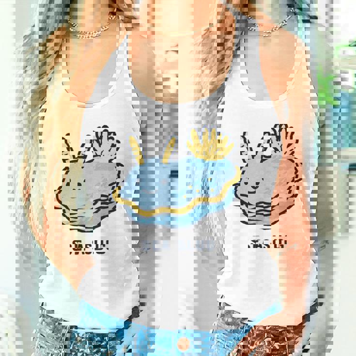 ウミウシ 海牛ealug イラスト ゆるい 簡単 おもしろ かわいい 動物 人気 海洋生物 タンクトップ