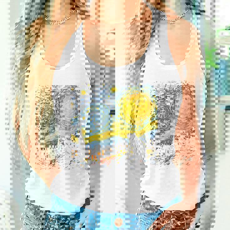 カエル 星月夜 面白い カエル ゴッホ 美的アート ミーム タンクトップ