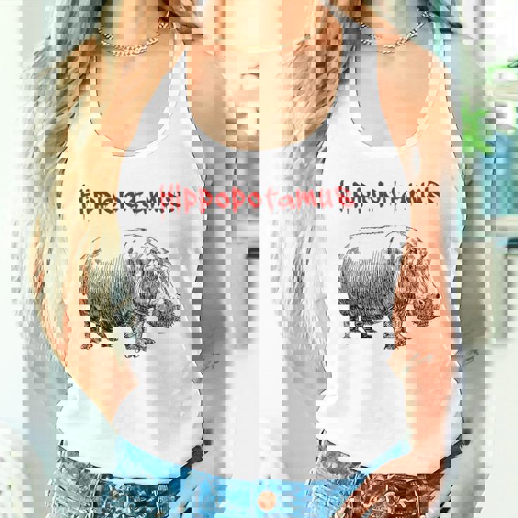 カバ ヴィンテージ シンプル ミニマリスト カバ グラフィック タンクトップ