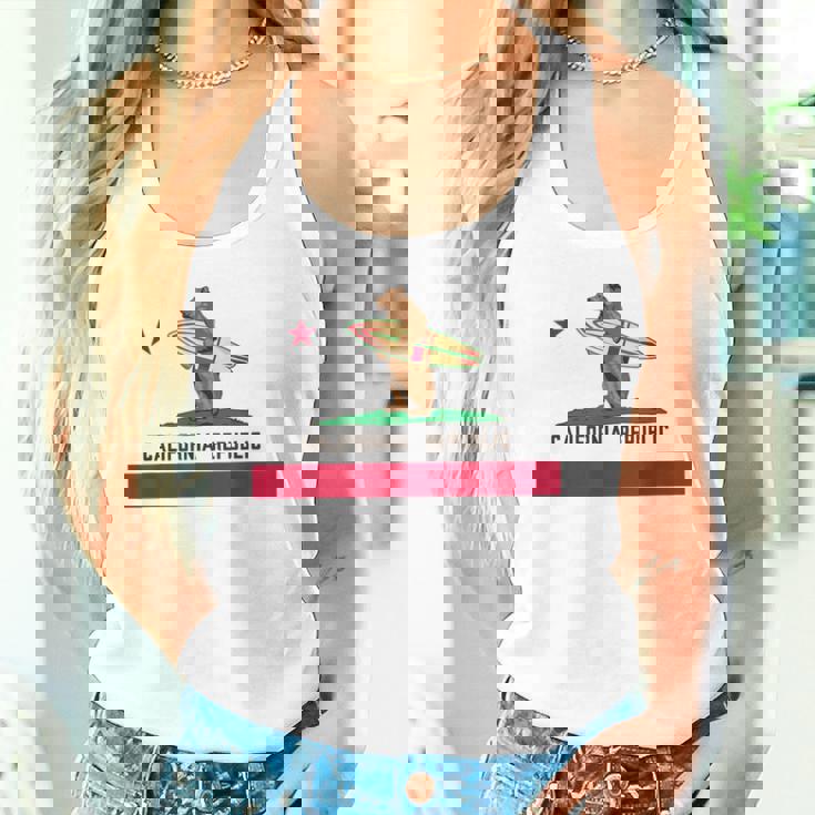 カリフォルニアシャツ、共和国旗カリフォルニアサーフィンベア タンクトップ