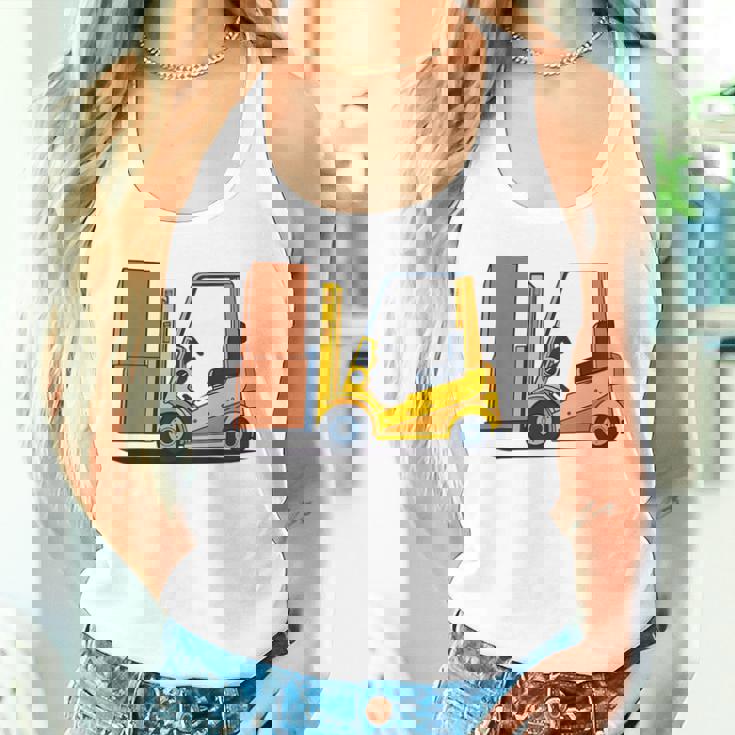 キッズ フォークリフト車両工事現場掘削機建設作業員 男の子 タンクトップ