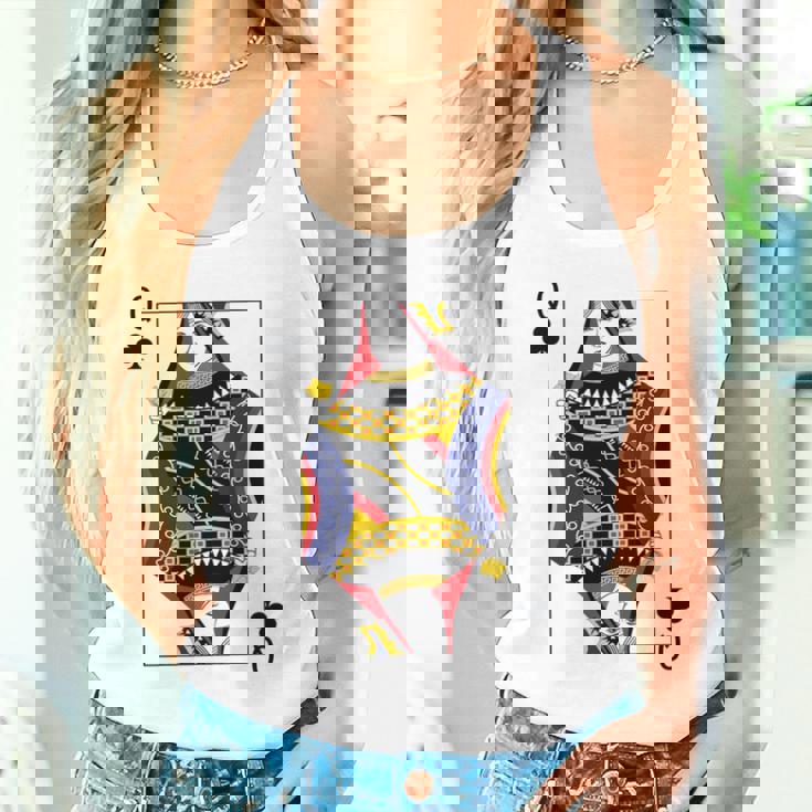 クイーンクラブ ポーカーカード トランプ ブラックジャックカード 長袖tシャツ タンクトップ