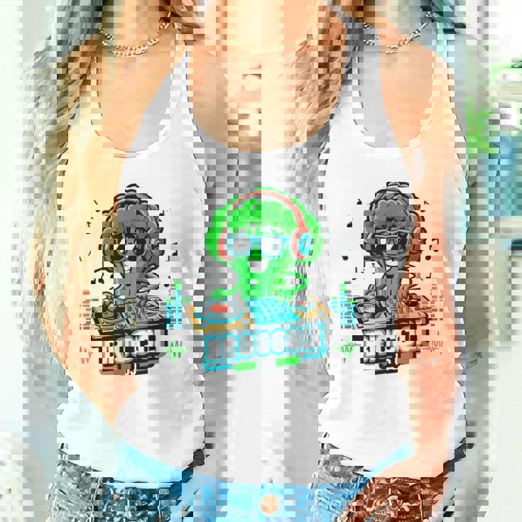 クールなブロッコリーdjミュージックパーティーバイブ面白いデザイン。 タンクトップ